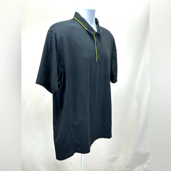 NIKE DRI-FIT PERFORMANCE Men’s black with yellow trim polo size XL. - Picture 4 of 11